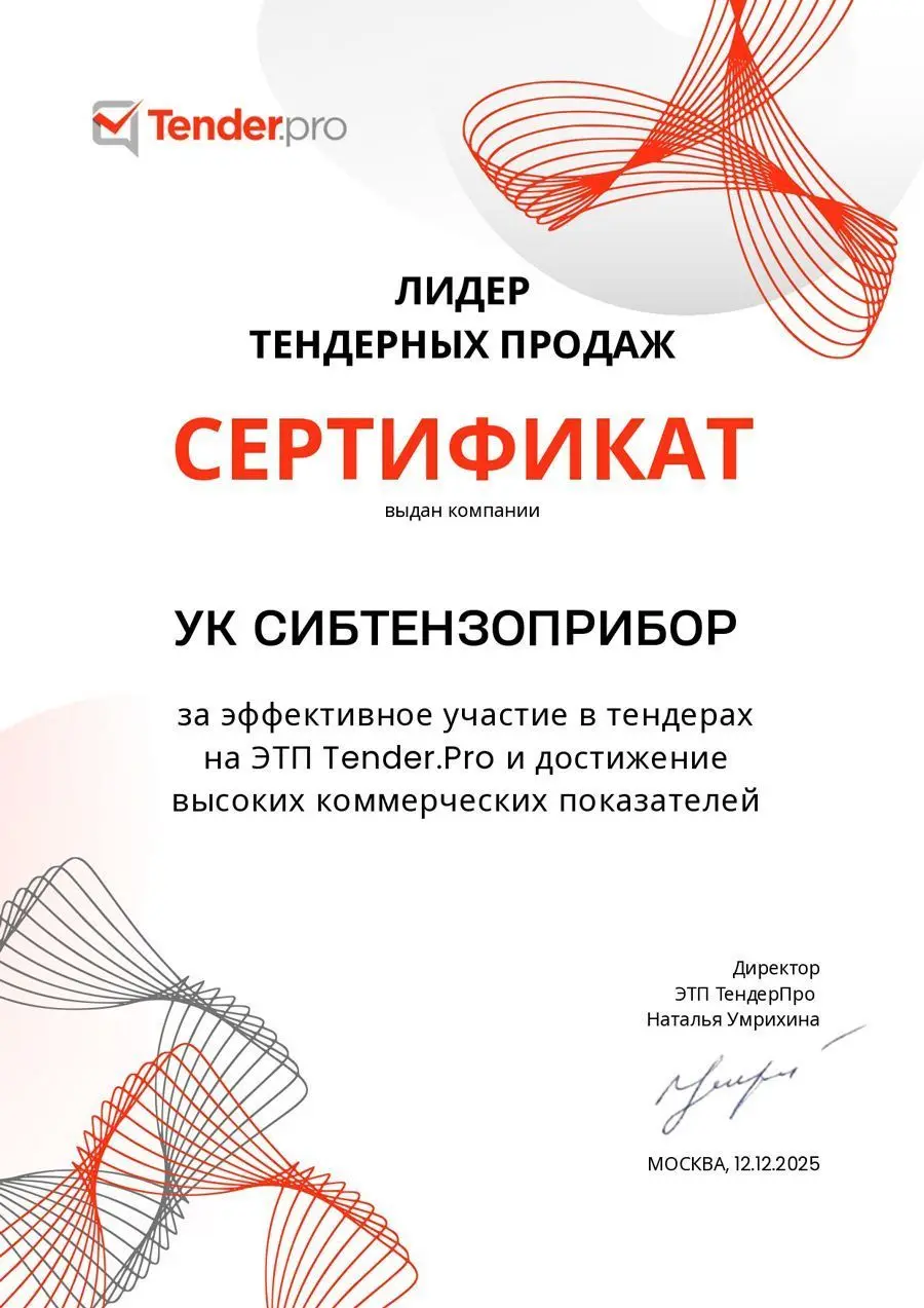 О вручении сертификата «Лидер тендерных продаж» изображение